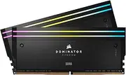 CORSAIR DOMINATOR TITANIUM RGB DDR5 RAM 32GB (2x16GB) DDR5 6600MHz CL32 Intel XMP iCUE Compatible Computer Memory - Black (CMP32GX5M2X6600C32)