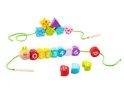 Lacing Threading numbers shapes preschoold kids learning toy caterpillar gift