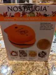 Nostalgia My Mini Pumpkin Waffle Maker ~ Compact Size ~ 5”~ Non-Stick~New In Box