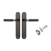 Iver Brunswick Door Lever Handle on Oval Backplate Passage Kit