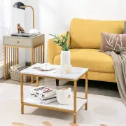 Costway2-Piece Nesting Coffee Table Set with Drawer and Shelf