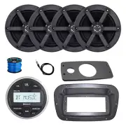 JBL Marine Radio, Spa Bezel, Adapter, Antenna, 4x 6.5" 100W Black Speaker w/Wire