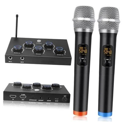 Wireless Karaoke System, Portable Karaoke Microphone Mixer with 16 Channels