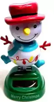 NEW Solar Powered Dancing Merry Christmas Frosty Snowman Bobble Head Toy