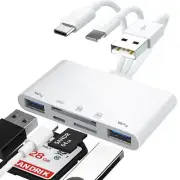 SD Card Reader 3in1 Phone/Type C/USB SD Card Camera Reader Topamz USB/SD