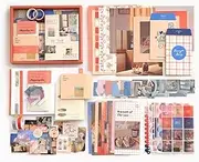 295Pcs Aesthetic Scrapbook Kit, BetterJonny Vintage Scrapbook Journaling with A6 Grid Notebook Washi Paper Stickers Orange Art Journaling Scrapbooking Supplies for DIY Arts Crafts Collage Decorative