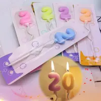 在飛比找ETMall東森購物網優惠-多色氣球風數字蠟燭長桿粉色藍橙綠蛋糕裝飾派對道具兒童周歲百天