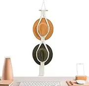 Boho Hats Storage Display Organizer,Macrame Hat Holder | Handmade Woven Macrame Hat Hanger for Restaurant Iving Room, Bathroom Bedroom Puchen