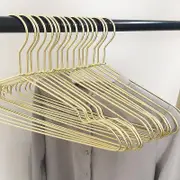 42cm Shiny Gold Metal Coat Hanger 10pcs, Space Saving Metal Clothes Hangers With Notches, Strong Metal Wire Hanger