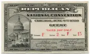 1920 Republican National Convention Ticket Third Day Guest Chicago