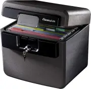 Durable Fireproof Document Safe - Waterproof Box with Key Lock, 0.65 cu ft
