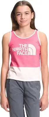 THE NORTH FACE Girls' Tri-Blend Sleeveless Tank, Prim Pink Heather, Large