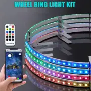 4x17.5'' RGB Wheel Ring Lights LED For Truck Car Rim Lights Bluetooth APP Remote