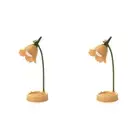 LED Desk Lamp Stepless Dimming Flower Eye Protection Table Night Light (Orange)