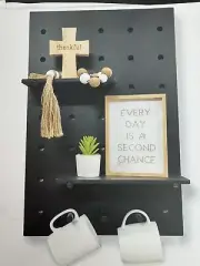Hobby lobby pegboard wall shelves cup rods Xs 2