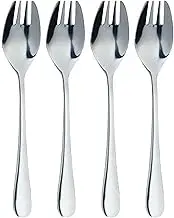 MasterClass Stainless Steel Buffet Spork Set, 4 Pieces, Fork Knife and Spoon in one Utensil, Mirror Polished Finish, Silver