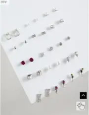 Torrid Martini And Celestial Stud Earring Set. 15 Pair. Silver Tone. New