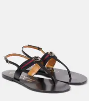 [Gucci] Gucci Interlocking G canvas sandals AU 5 black