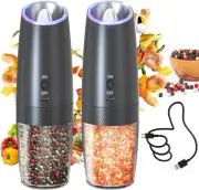 Gravity Electric Salt and Pepper Grinder Set Rechargeable Salt and Pepper Grinde