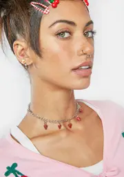 Juicy Bites Strawberry Chain Necklace