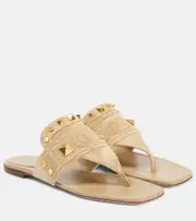 [Valentino Garavani] Valentino Garavani Plaster Caster suede thong sandals AU 6 beige