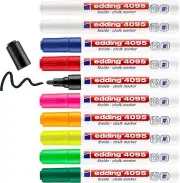 edding 4095 Chalk Marker - Multi-Coloured - 10 Chalk Pens - Round Tip 2-3 mm - M