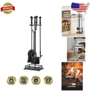 Sturdy and Compact Fireplace Tool Set - Poker, Tongs, and More for Your Hearth