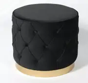 Classic black round ottoman seating