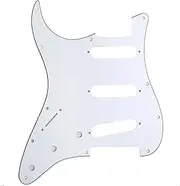 [Musiclily] 11 Hole Left Handed Strat Guitar Pickguard for Fender USA/Mexican Made Standard Stratocaster Modern Style, 3Ply White