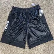 New And1 Mens Basketball Gym Court Shorts Adjustable Waist Large Black Gray