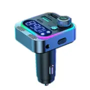 Bluetooth FM Transmitter Dual Mics Car Charger Adapter Kit AUX USB Hands-free (for: Fiat)