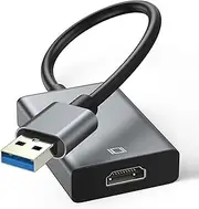 KLOMIER USB to HDMI Adapter - 3.0/2.0 Multi-Monitor Cable,Compatible with Windows 7/8/10/11 for Multiple Monitors