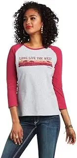 [ARIAT] Ladies Real Long Live Baseball Tee Shirt