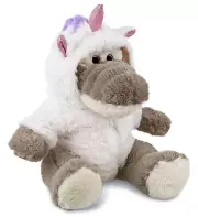 DolliBu Sitting Green Alligator Stuffed Animal Plush in Unicorn Outfit, 9 Inch
