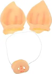 SUPVOX 1 Set Pig Nose and Ears Costume Accessories for Realistic Halloween Pig Cosplay Headpiece Lightweight Animal Ears Decorations for Birthday Party Supplies