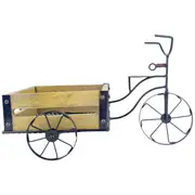 Handmade Rustic Wooden Cart A Unique Industrial Accent Table for Home Decor NEW