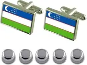 [Select Gifts] Shirt Dress Studs Uzbekistan Flag Cufflinks