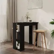 Bar Table with Shelf Black 102x50x103.5 cm Engineered Wood