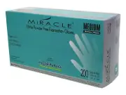 MIR165 Miracle 3.5 Mil Powder-Free Nitrile Exam Gloves, Medical Grade, Blue, Me
