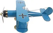 JUMPLAWN Vintage Iron Biplane Model Metal Airplane Ornament with Precision Detailing for Home Office Decor Unique Retro Decoration for Aviation Enthusiasts Stable Structure Design