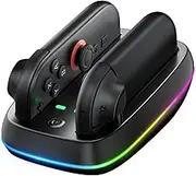 GagaKing Controller Charging Dock for Nintendo Switch 2, Joy Con Charger Station with RGB Light Mode &LED Indicator, 2.5H Fast Charging Space-Saving Storage Stand for Switch 2 Accessories
