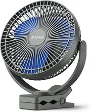 KOONIE 10000mAh Clip on Fan Battery Operated, USB Fan with Clip, 8-Inch Portable Desk Fan with 4 speeds and 24 Hours Working Time for Office Golf Car Outdoor Travel Baby Stroller Camping Tent