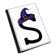 Letter S Witches Wizard Hat Passport Holder Cover Case Witch Halloween Alphabet
