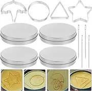 IONPSHG 12pcs Cookie Cutters Set, Korean Sugar Candy Making Tools, Biscuits Molds Kit, Umbrella Triangle Star Round with Tin Case Needle Baking Cake Molds for Christmas Party Favor