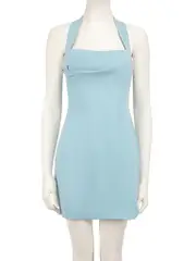 Light Blue Embellished Knot Dress