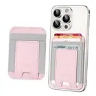 Phone Card Holder, Leather Phone Wallet Stick On, Stronger Adhesive Card Pink