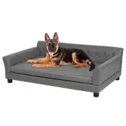 BingoPaw L/XL Dog Sofa Bed Luxury Microfiber Leather Pet Raised Couch Lounge Bed