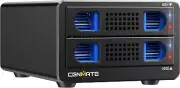CENMATE Aluminum Dual Bay Hard Drive Enclosure with Cooling Fan for 2.5“/3.5" SA