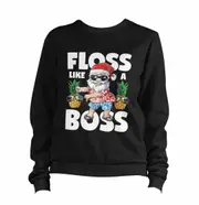 Santa Floss Like A Boss Sweatshirt CrewneckHoodie sweatshirt