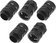 X AUTOHAUX M24x1.5 Cable Glands 21.2mm / 0.83" Bellows Waterproof Joint Straight-Through PA6 Nylon Black 5 Pcs